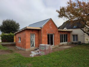 Extention de maison toiture joint debout